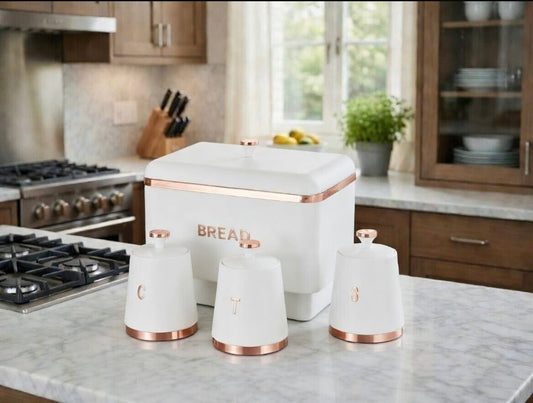 4pcs Bread Bin and Canisters