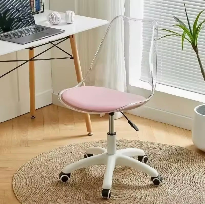 Computer Modern Transparent Rotating Chair Makeup Chair Game Learning Anchor Chair Living Room Bedroom Office Desk.