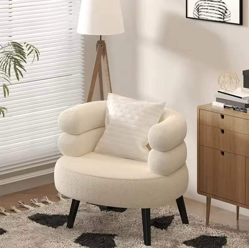 Modern Living Room1-Person Sofa Comfortable Bedroom Fluff Armchair Nordic Simple Nail Salon Makeup Chair Dressing Table Stool.