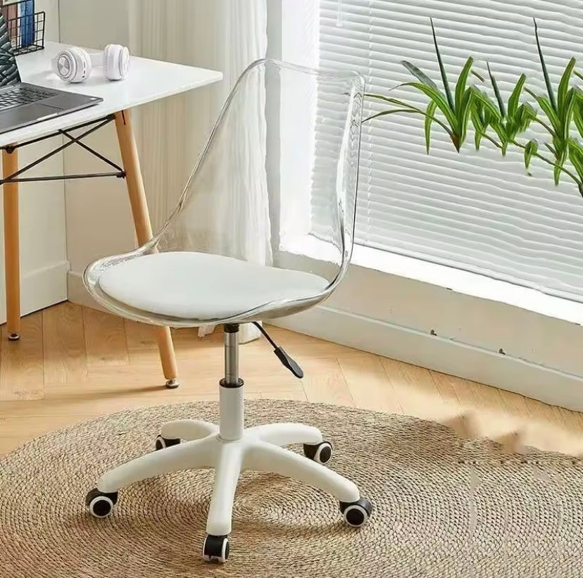 Computer Modern Transparent Rotating Chair Makeup Chair Game Learning Anchor Chair Living Room Bedroom Office Desk.