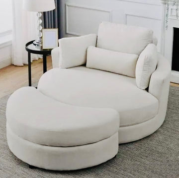 Transform Your Living Space with Our Swivel Barrel Chair with Storage