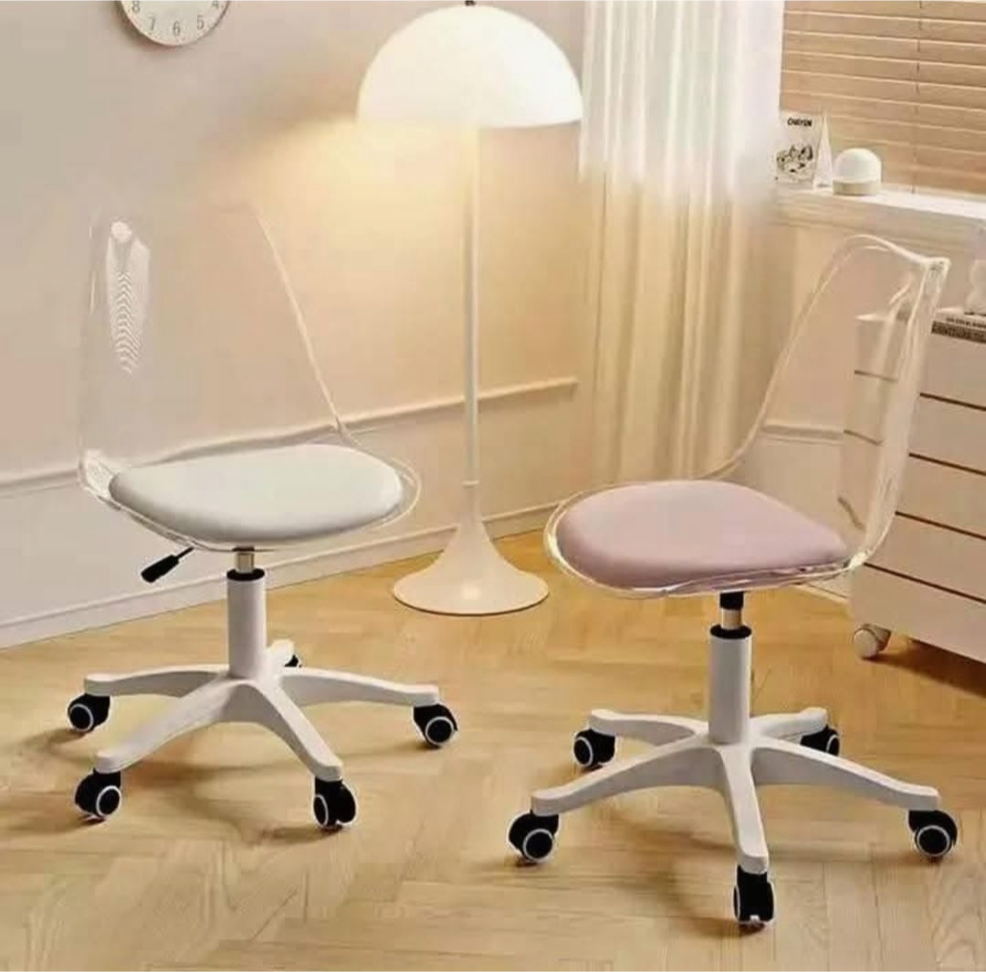 Computer Modern Transparent Rotating Chair Makeup Chair Game Learning Anchor Chair Living Room Bedroom Office Desk.