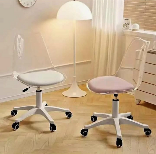 Computer Modern Transparent Rotating Chair Makeup Chair Game Learning Anchor Chair Living Room Bedroom Office Desk.