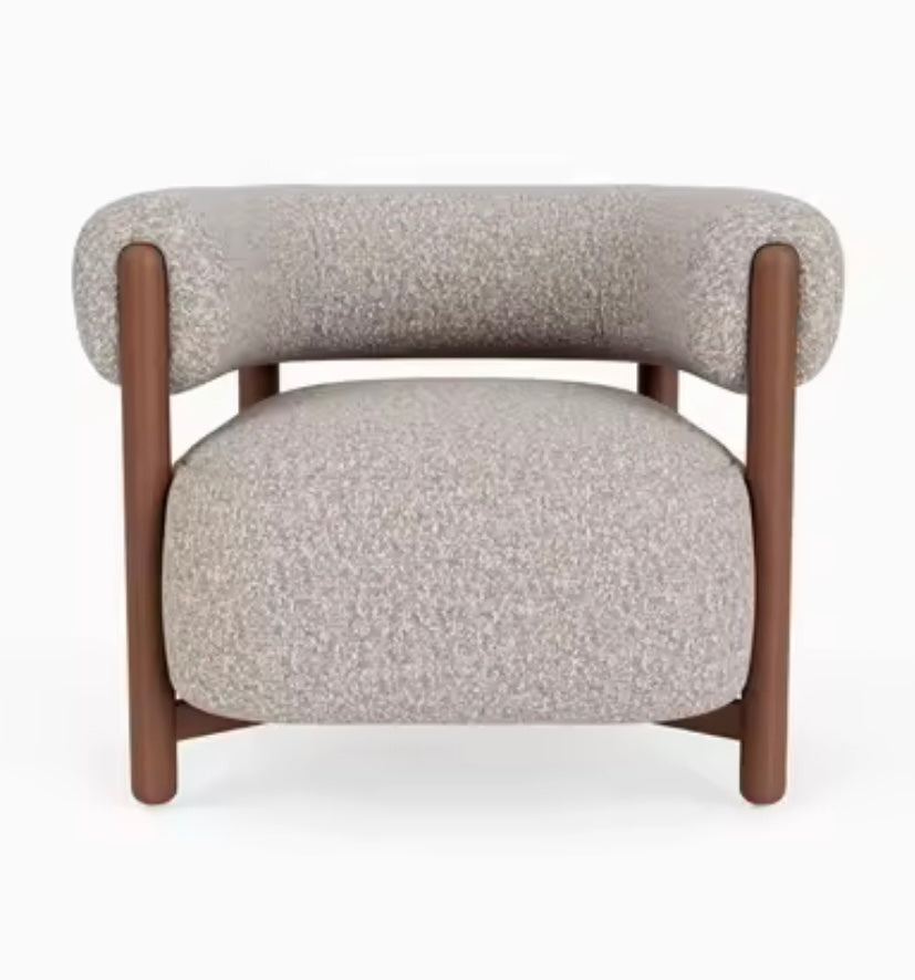 P Nordic simple solid wood living room single sofa chair creative homestay hotel model room reception leisure chair.