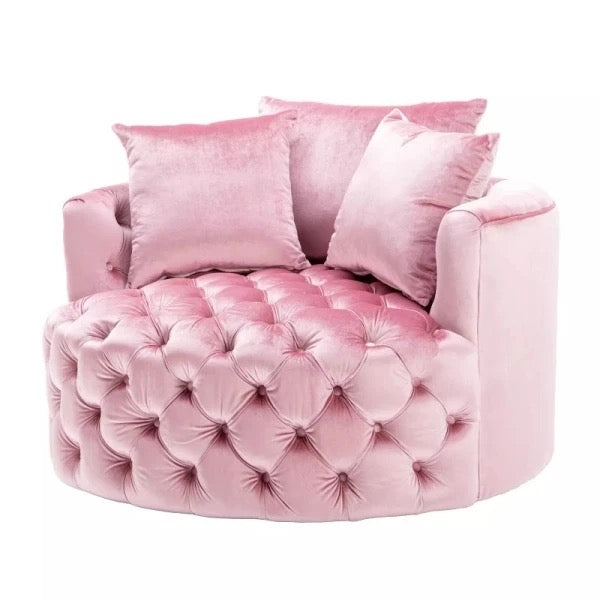 Microfiber fabric swivel chair,  with memory foam and lumbar cushion, single seater luxury armchair