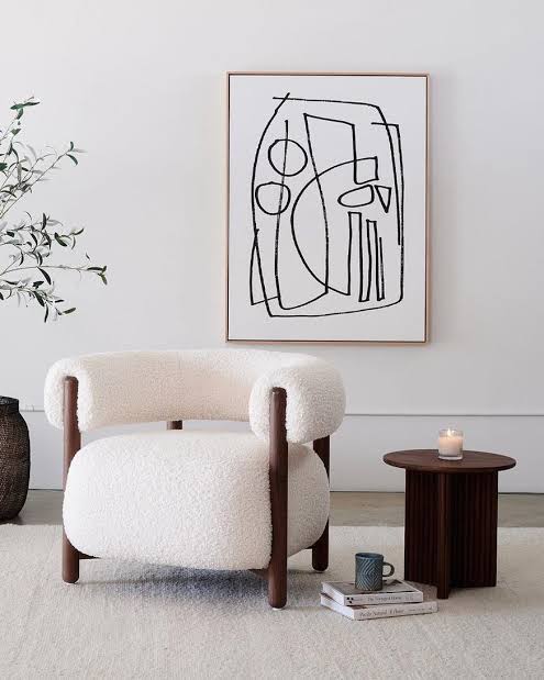 P Nordic simple solid wood living room single sofa chair creative homestay hotel model room reception leisure chair.