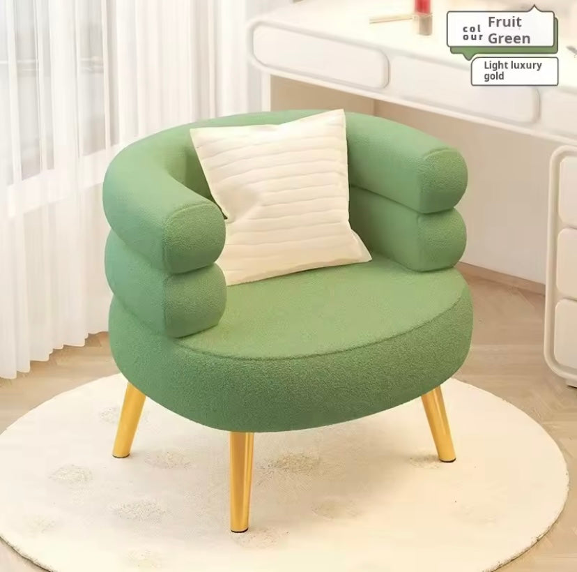 Modern Living Room1-Person Sofa Comfortable Bedroom Fluff Armchair Nordic Simple Nail Salon Makeup Chair Dressing Table Stool.